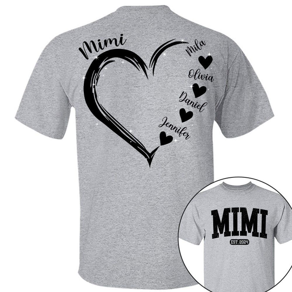 Personalized Mom Est Grandma Est Heart Grandkids For Grandma