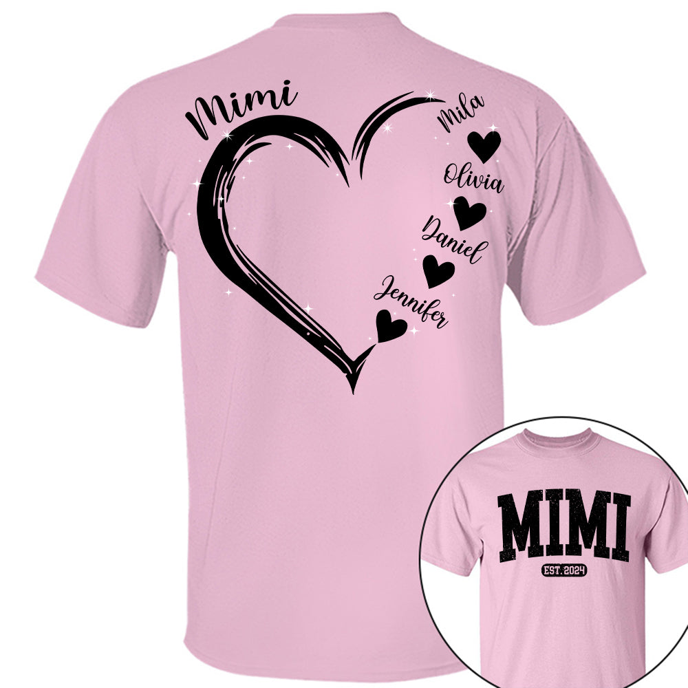 Personalized Mom Est Grandma Est Heart Grandkids For Grandma