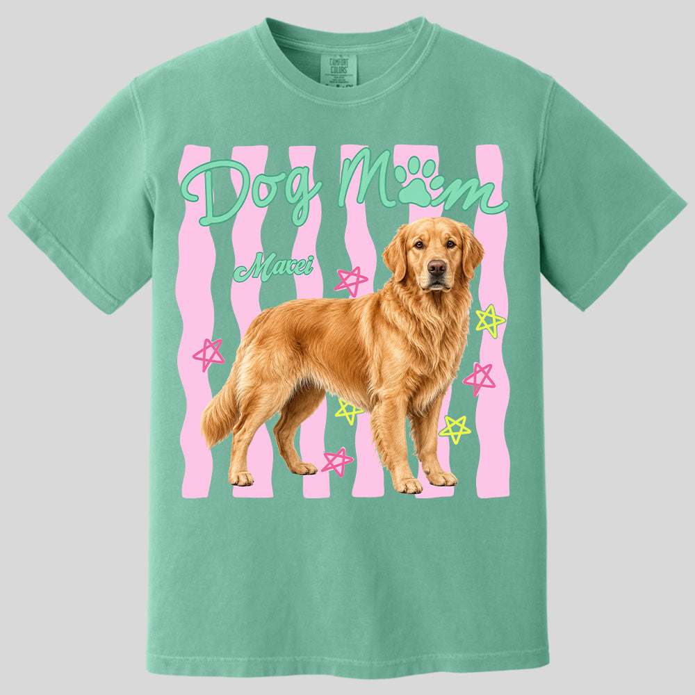 Personalized Dog Mom Shirt, Everyday Striped Shirt, Preppy Dog Mama, Gift For Dog Lover T1807 Pt99