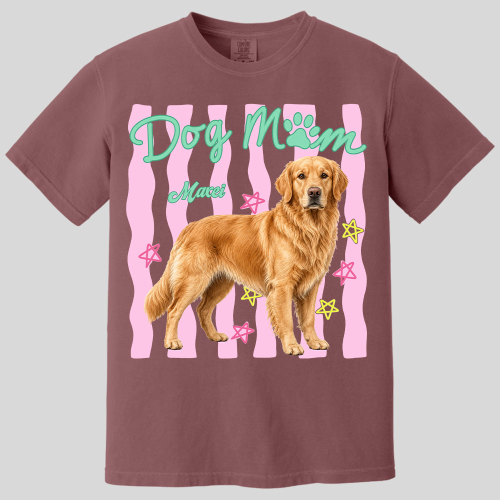 Personalized Dog Mom Shirt, Everyday Striped Shirt, Preppy Dog Mama, Gift For Dog Lover T1807 Pt99