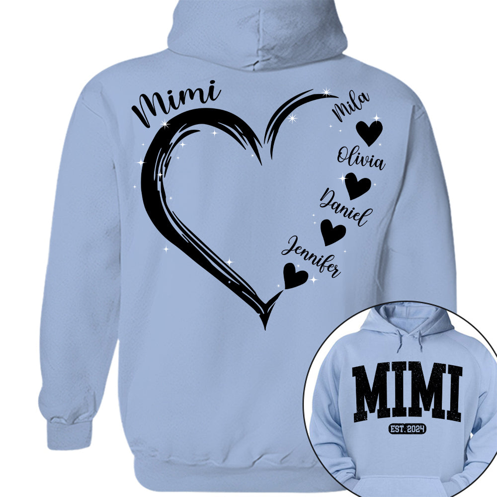 Personalized Mom Est Grandma Est Heart Grandkids For Grandma