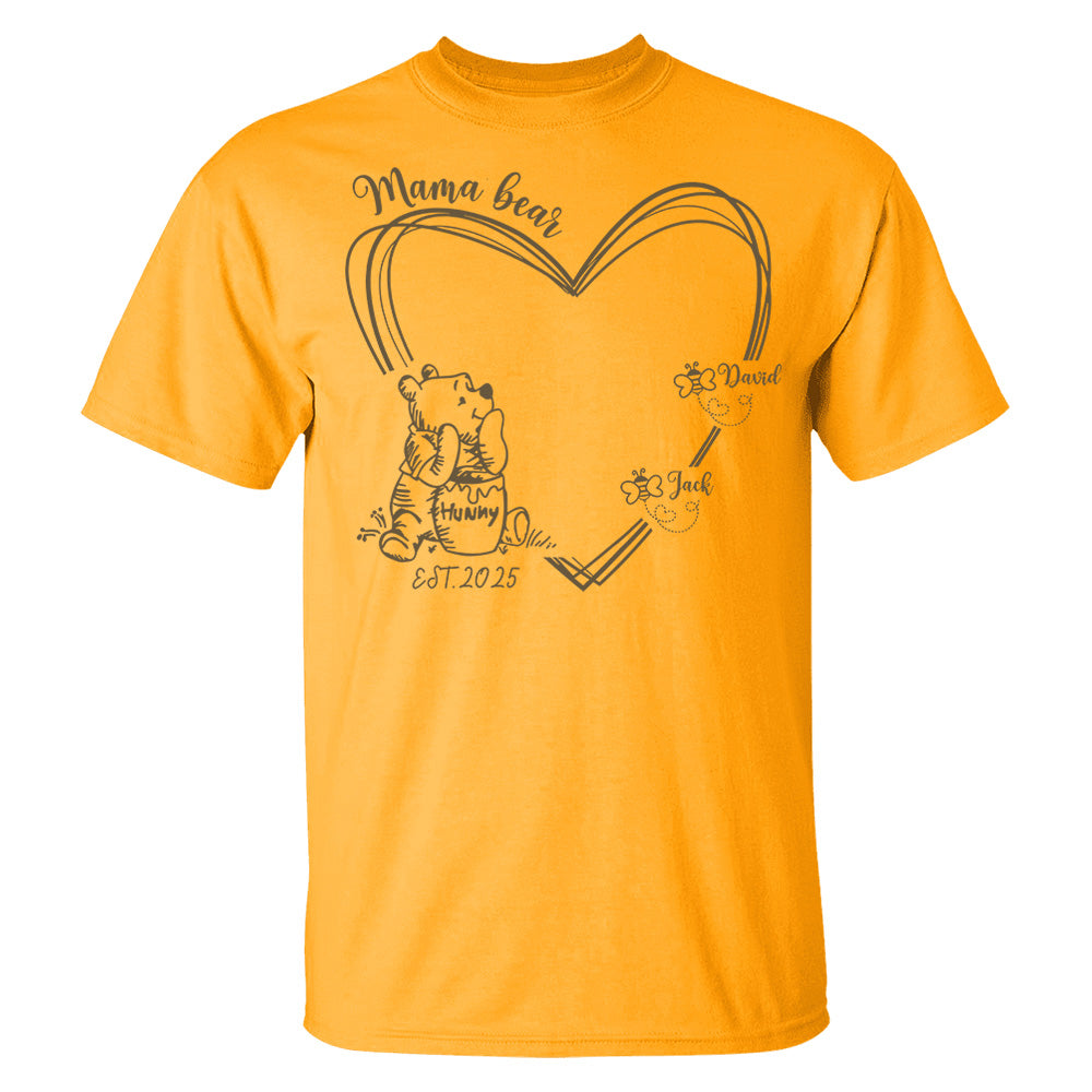 Custom Mama Bear Est And Grandkids Heart Shirts For Grandma Pt99