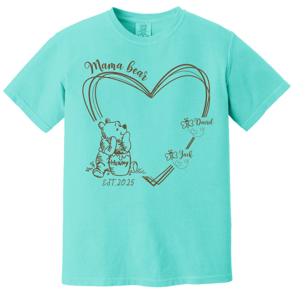 Custom Mama Bear Est And Grandkids Heart Shirts For Grandma Pt99