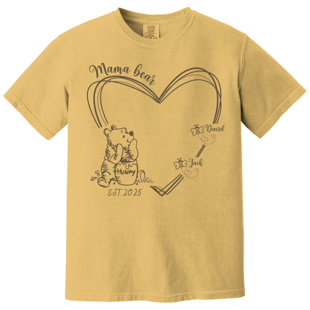 Custom Mama Bear Est And Grandkids Heart Shirts For Grandma Pt99