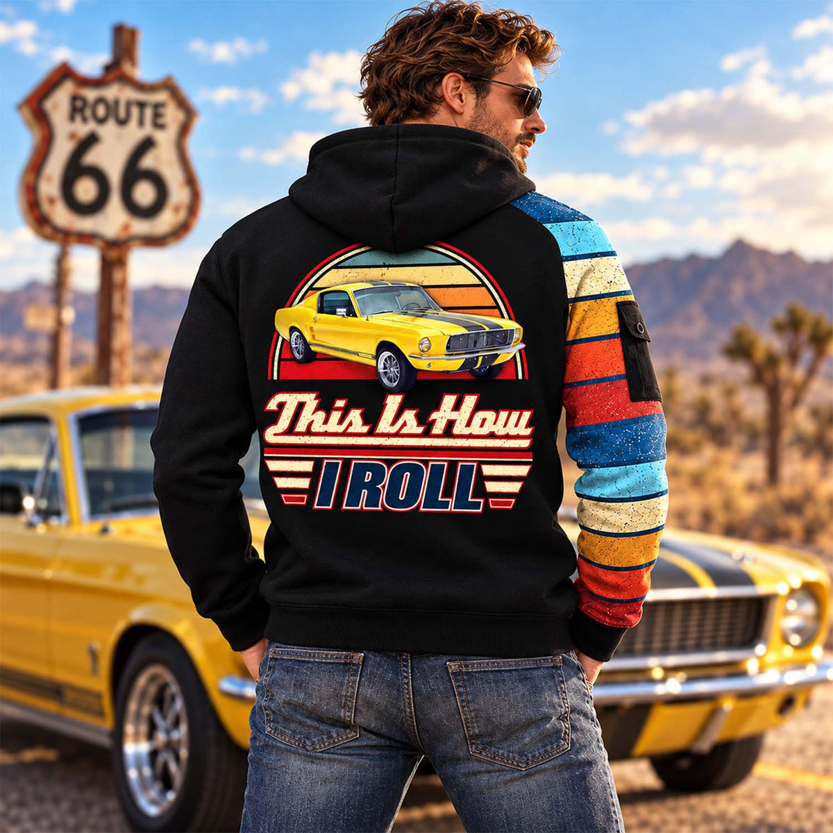 This Is How I Roll - Personalized Photo Classic Car Half Zipper Hoodie - Gift for Dad, Grandpa & Car Lovers A2110 Pt99 VN09