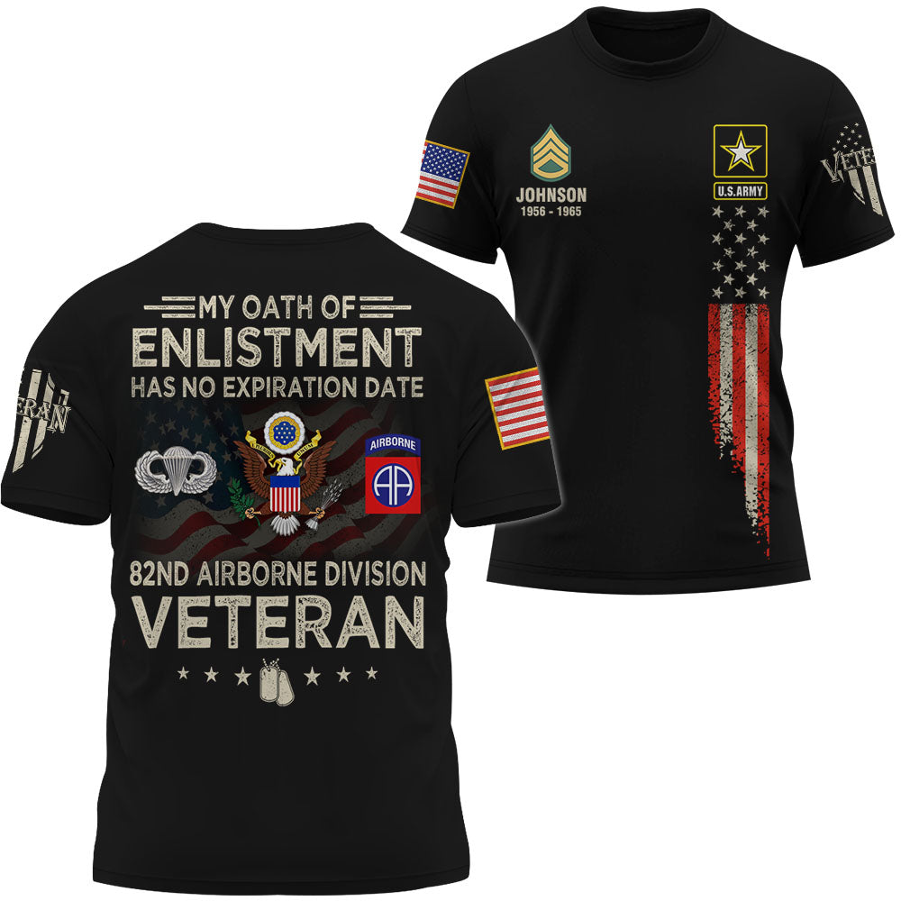 Personalized Shirt My Oath Of Enlistment Has No Expiration Date US Veteran Custom All Branches For Veteran K1702
