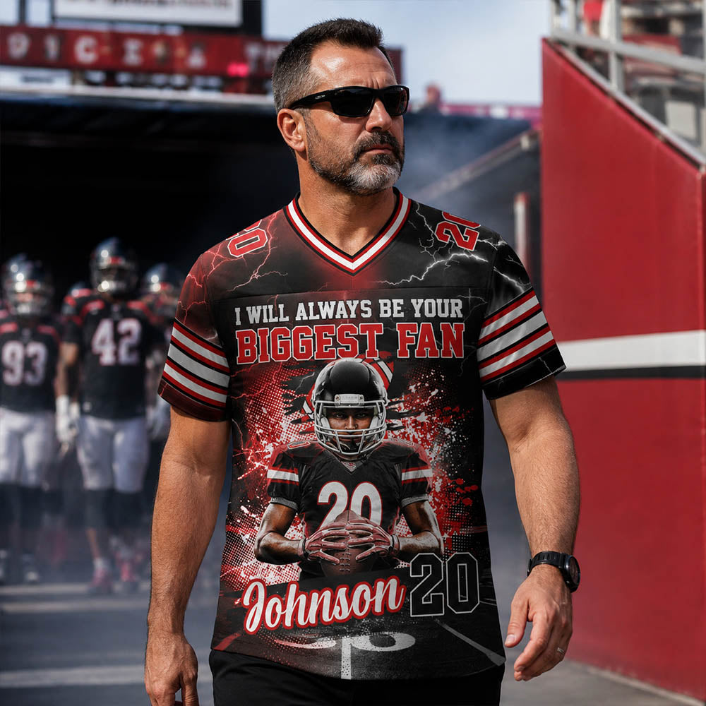 Personalized Football Jersey Game Day Gift For Football Lovers - Custom Photo Gift For Football Family H2511