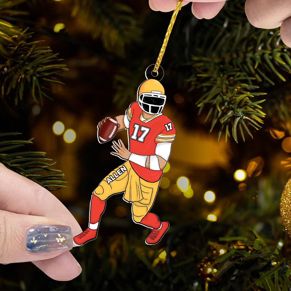 Luxury Ornament American Football Personalized Ornament Gift For Football Player Football Lovers