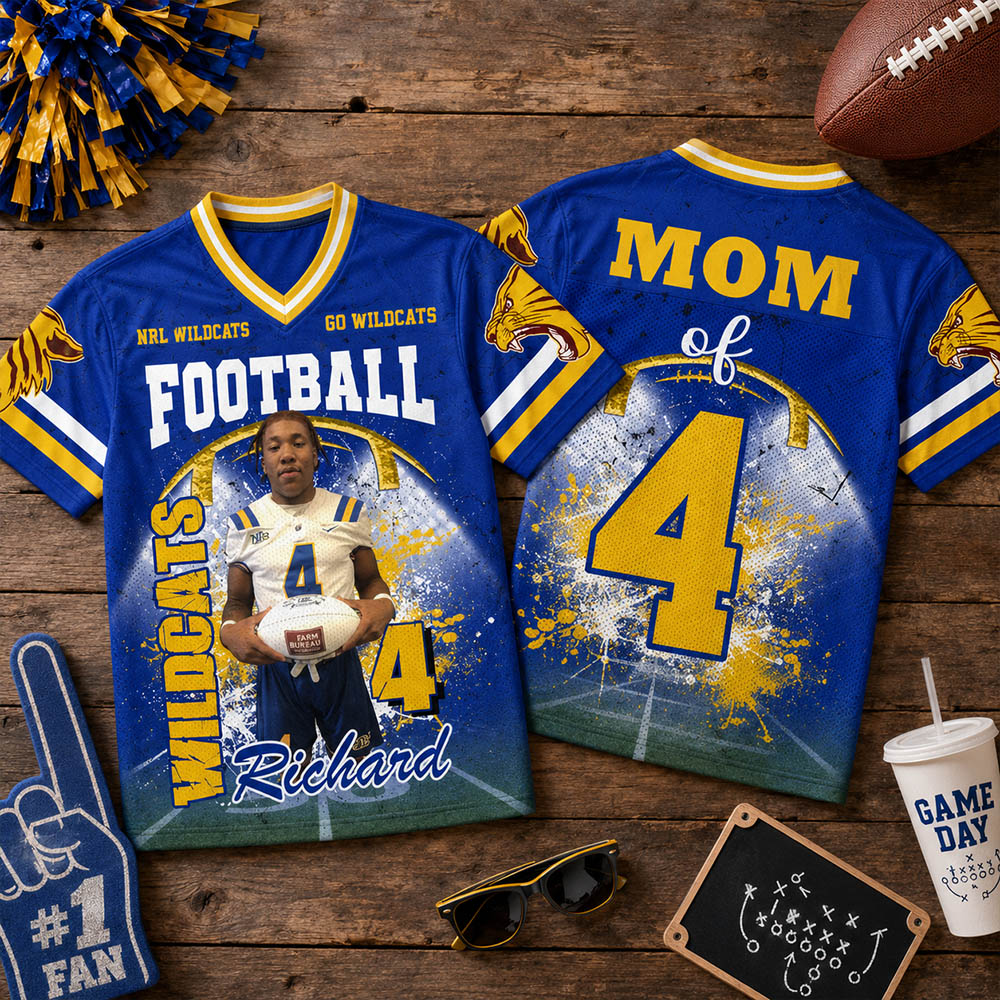 Custom Photo Football Jersey Game Day Shirt Gift For Sport Family H2511
