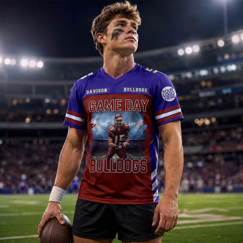Custom Photo Football Game Day Football Jersey Gift For Football Lovers - Personalized Gift For Football Player