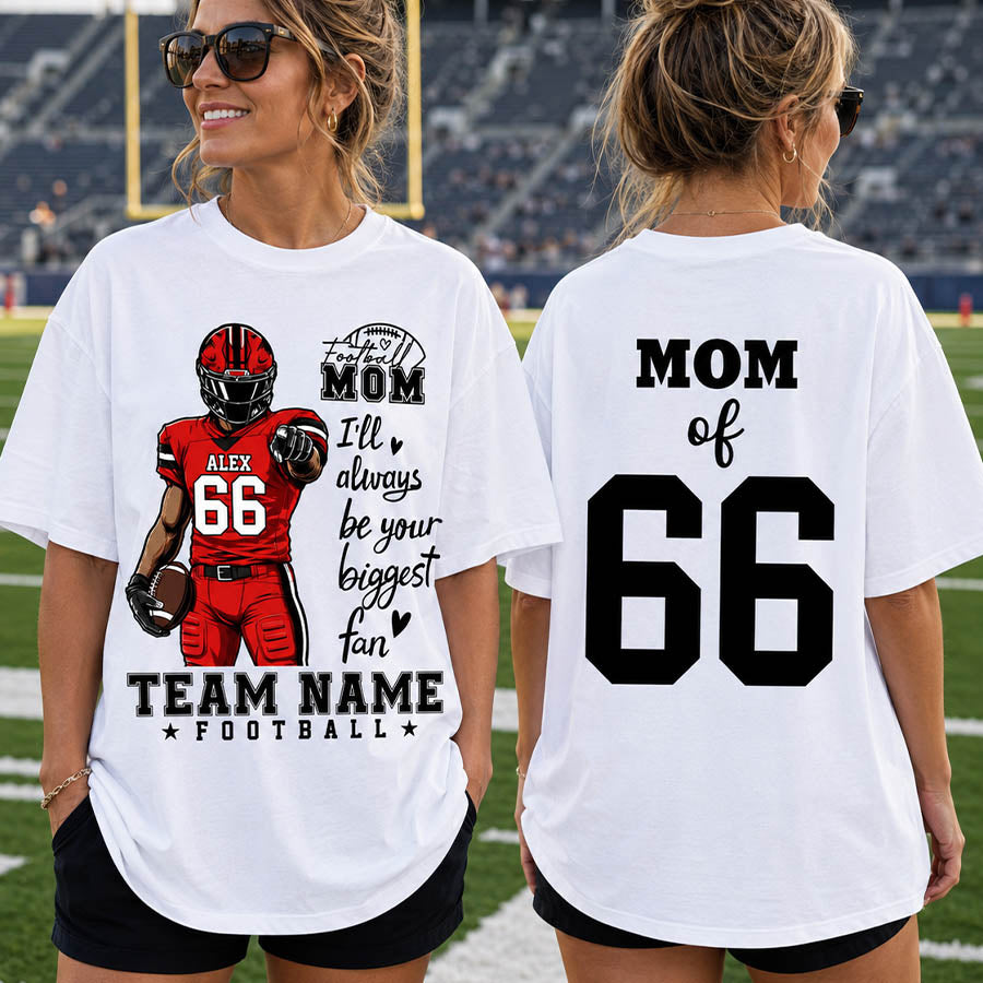 Personalized American Football Mom Shirt - Football GameDay Custom Shirt For Mom, Dad, Family