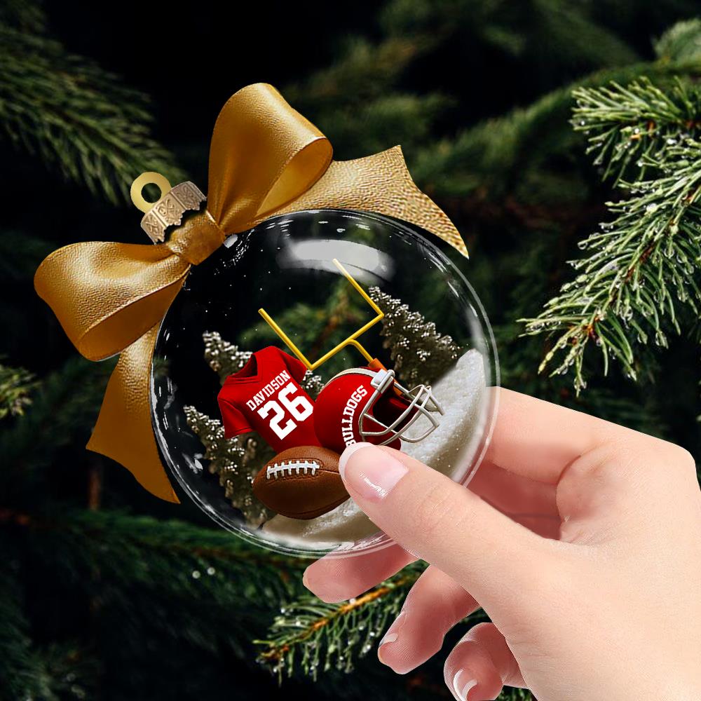 Football Season Is Coming - Personalized Football Transparent Flat Acrylic Ornament