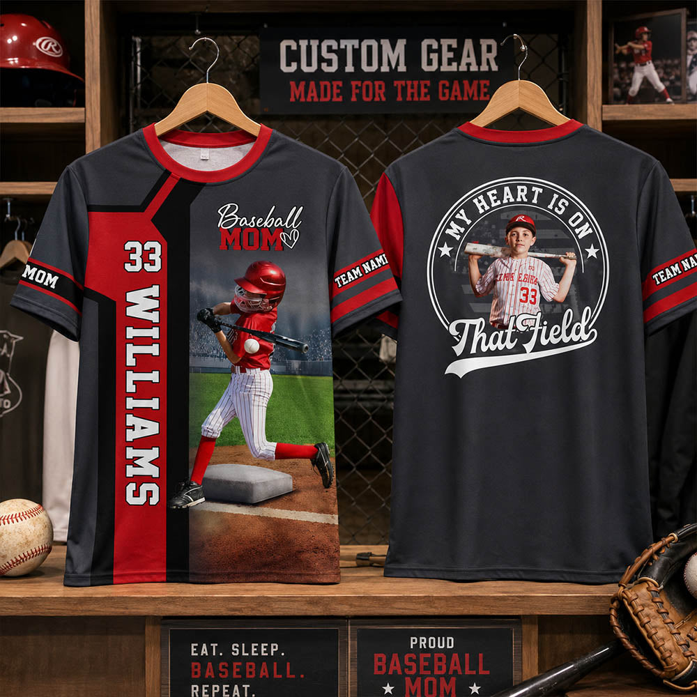 Baseball Mom - Custom Gifts Personalized Shirt Baseball Family NA04