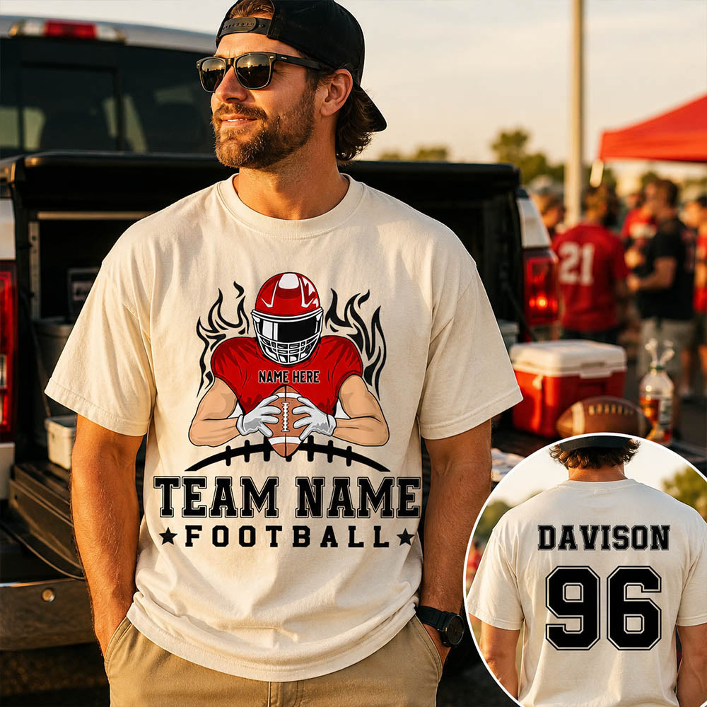 Personalized American Football Team Shirt - Football GameDay Custom Shirt