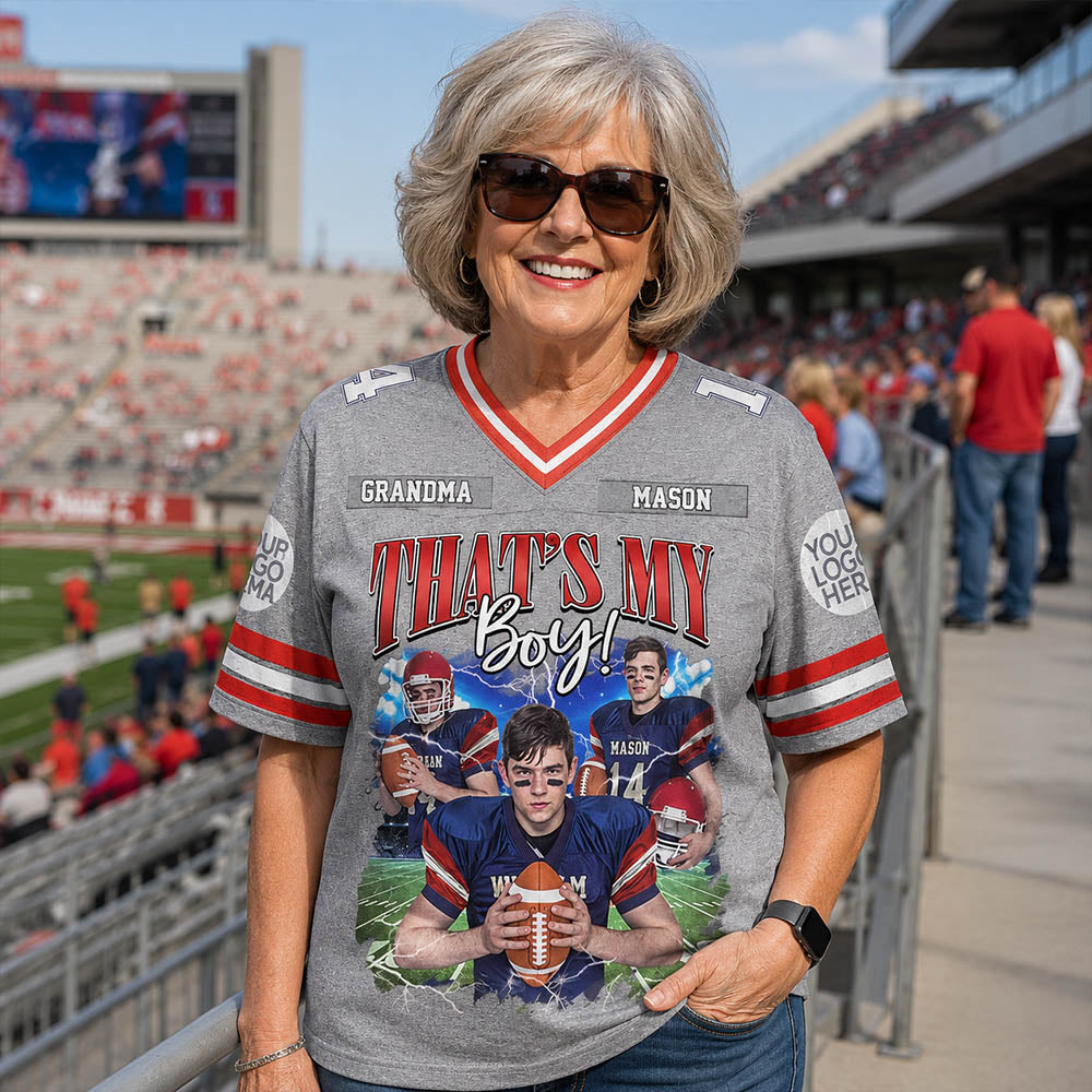 That's My Boy Personalized Jersey Football Game Day Custom Team Name Family Member Photos For Player K1702