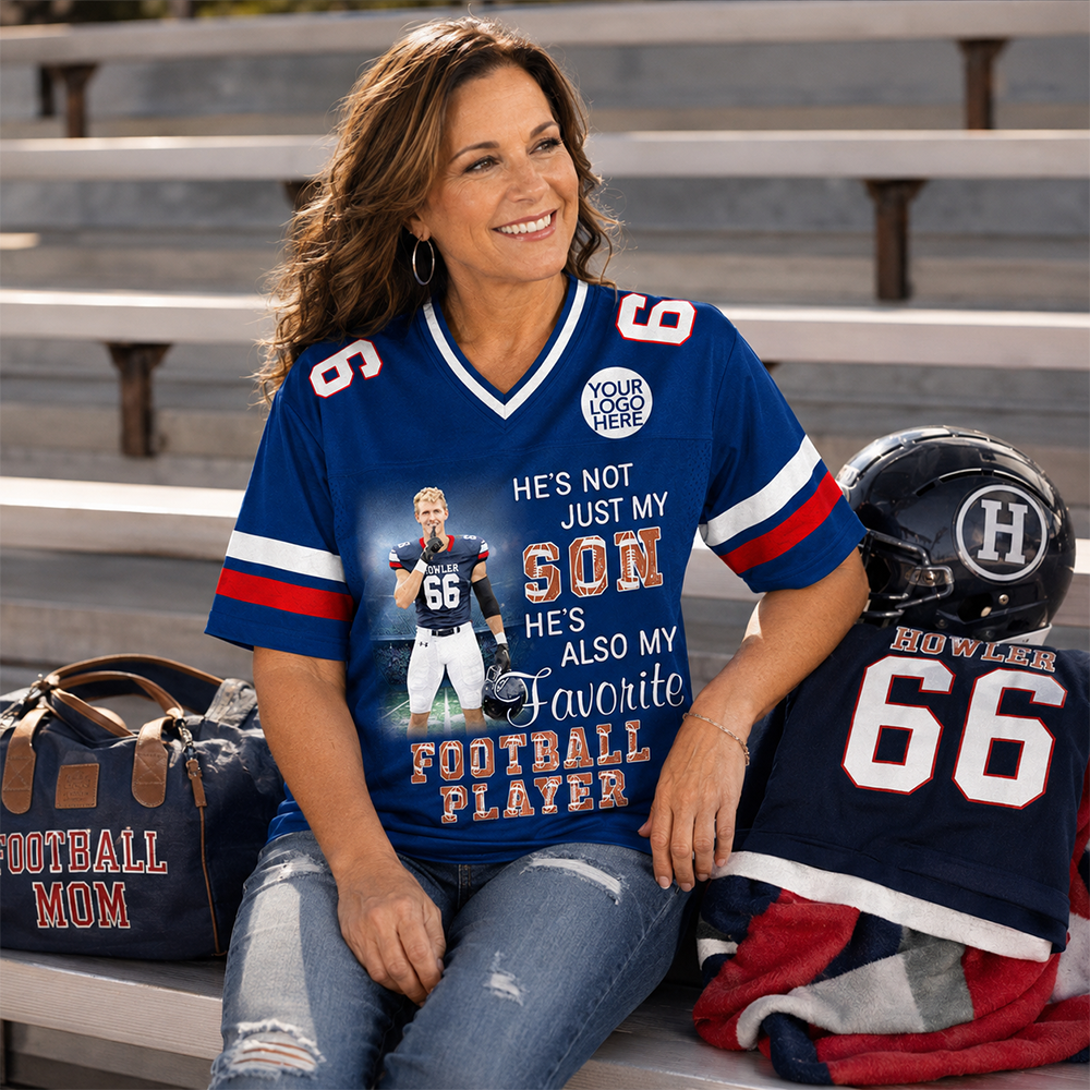 Custom Senior Mom 2027 Football Photo Shirt, Football Mom Shirt L0411