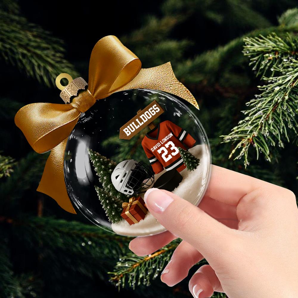 Personalized Hockey Transparent Ornament - Gift For Hockey Lovers T1807