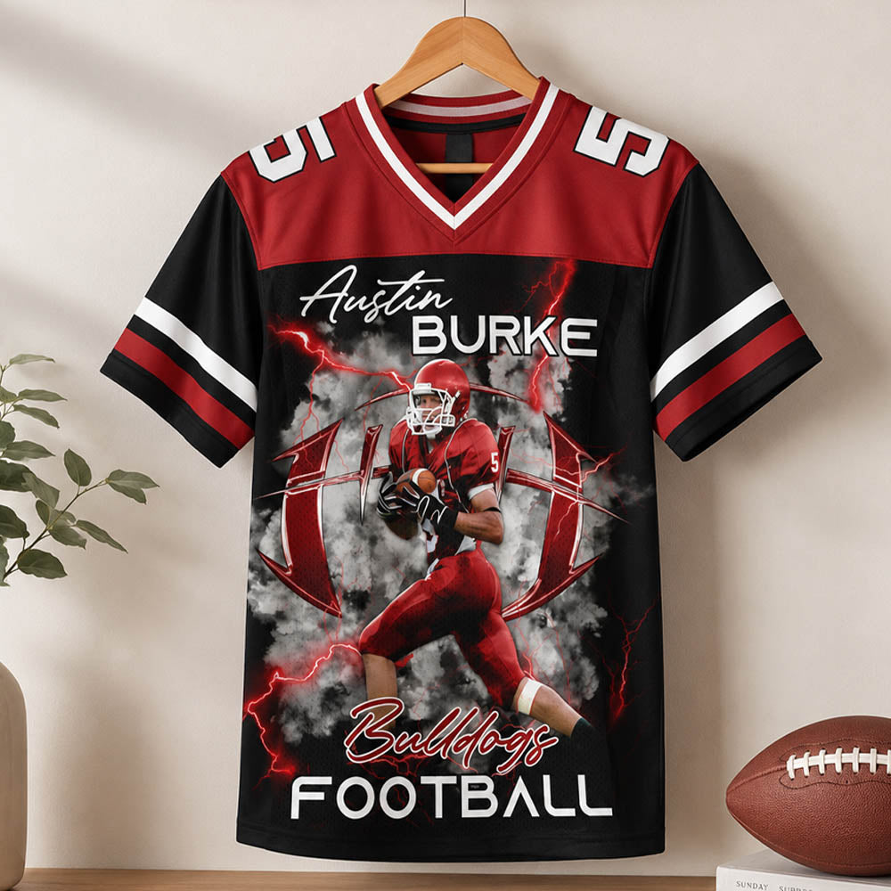 Personalied Football Jersey Shirt For Football Family Custom Photo Game Day Family Shirt H2511
