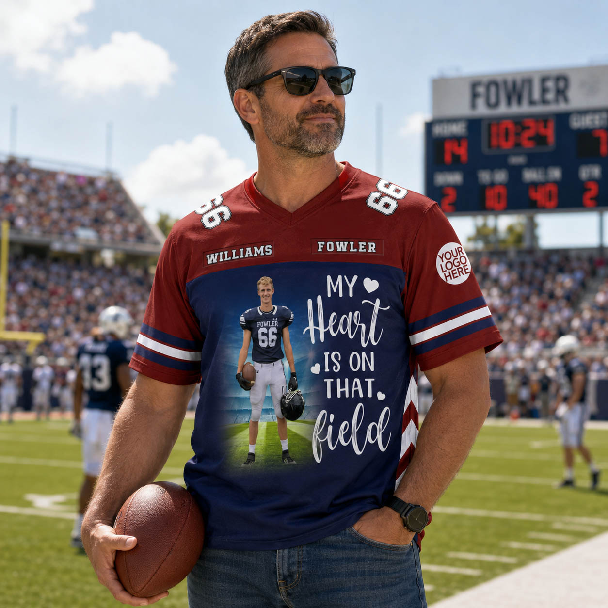 Custom Photo I'll Always Be Your Biggest Fan Football Jersey Gift For Football Lovers - Personalized Gift For Football Player