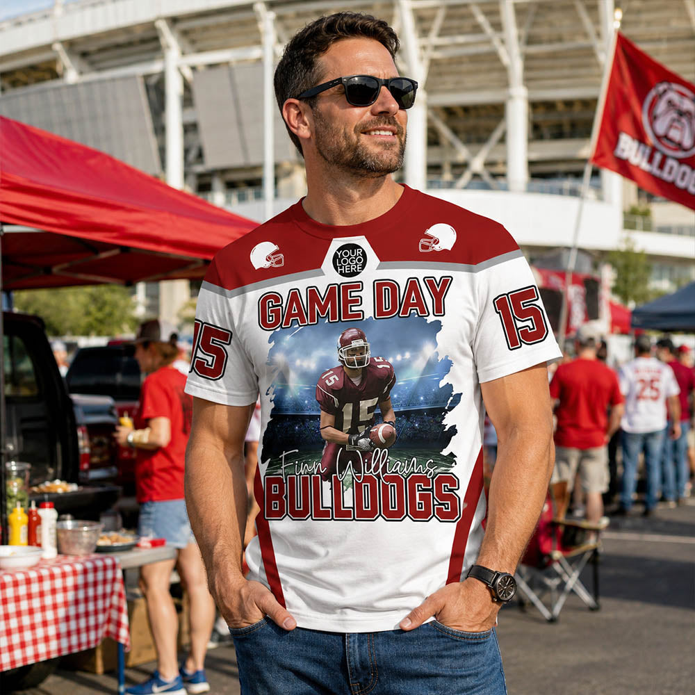 Custom Photo Football Game Day Football Shirt Gift For Football Lovers - Personalized Gift For Football Player K1702