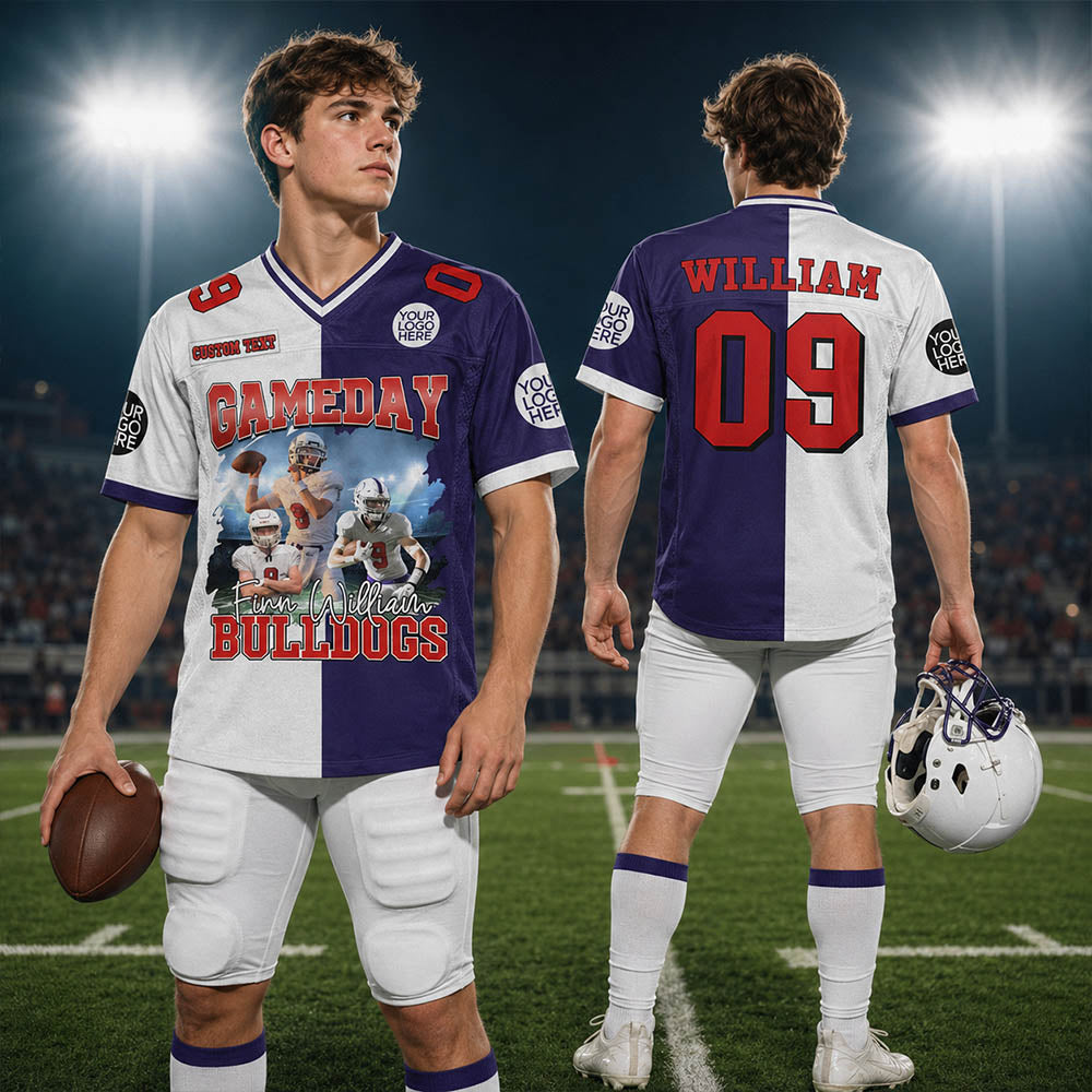 Football Game Day Personalized Jersey American Football Custom Photo Football Shirt Gift For Football Player K1702