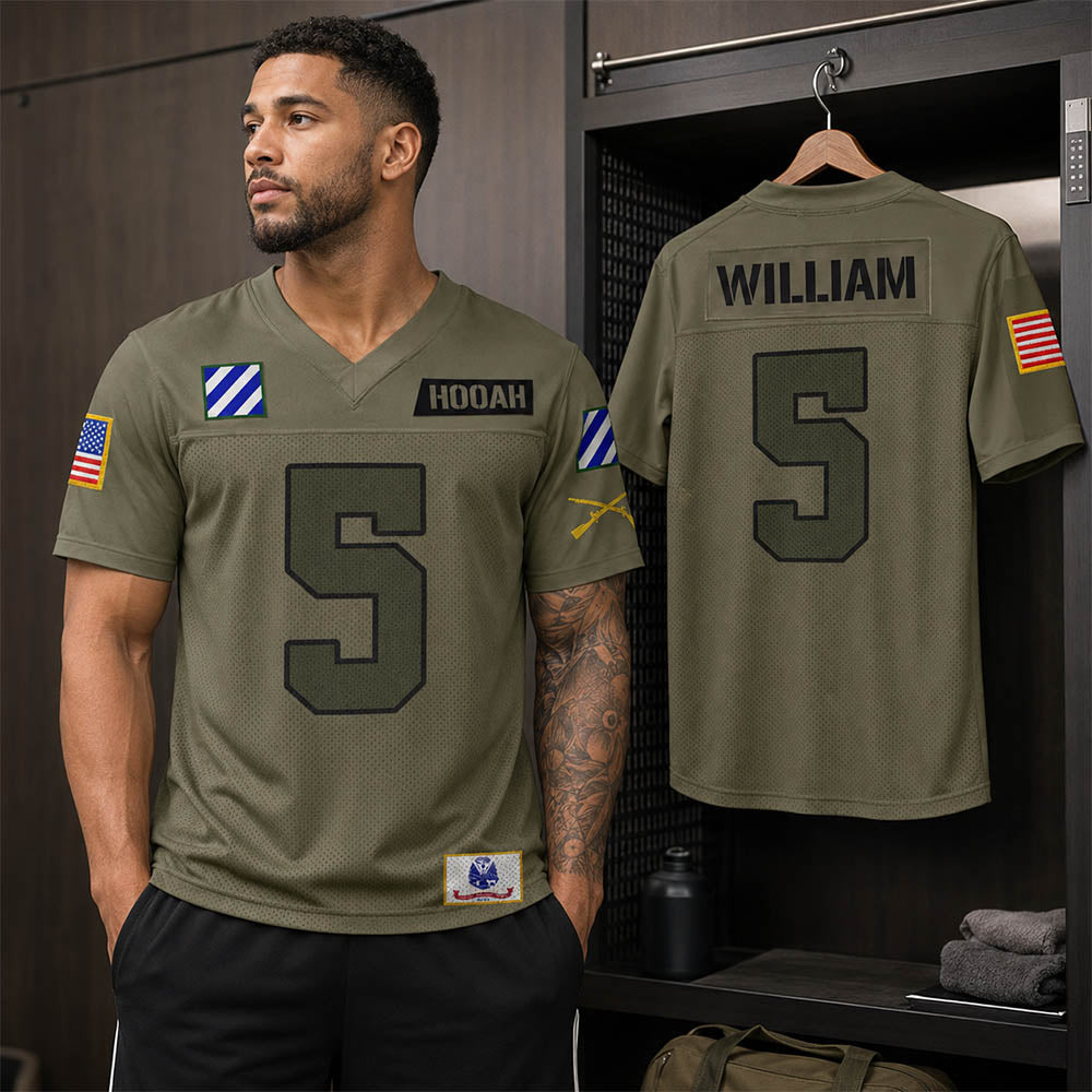 Personalized Jersey Football Military Shirt Gift For Veteran Soldier K1702
