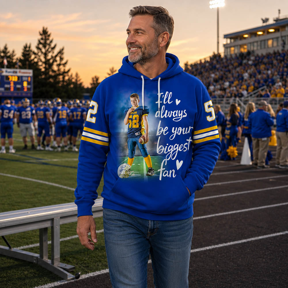 Personalized All Over Print Shirt I Will Always Be Your Biggest Fan Gift For Football Mom Grandma Sport Family K1702