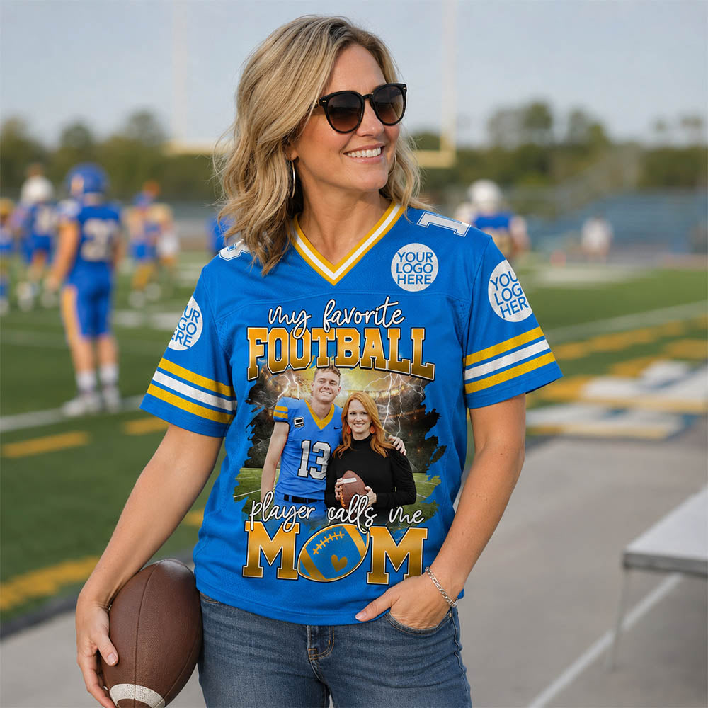 My Favorite Football Player Calls Me Mom Personalized Football Jersey Gift Football Mom Football Dad Game Day K1702