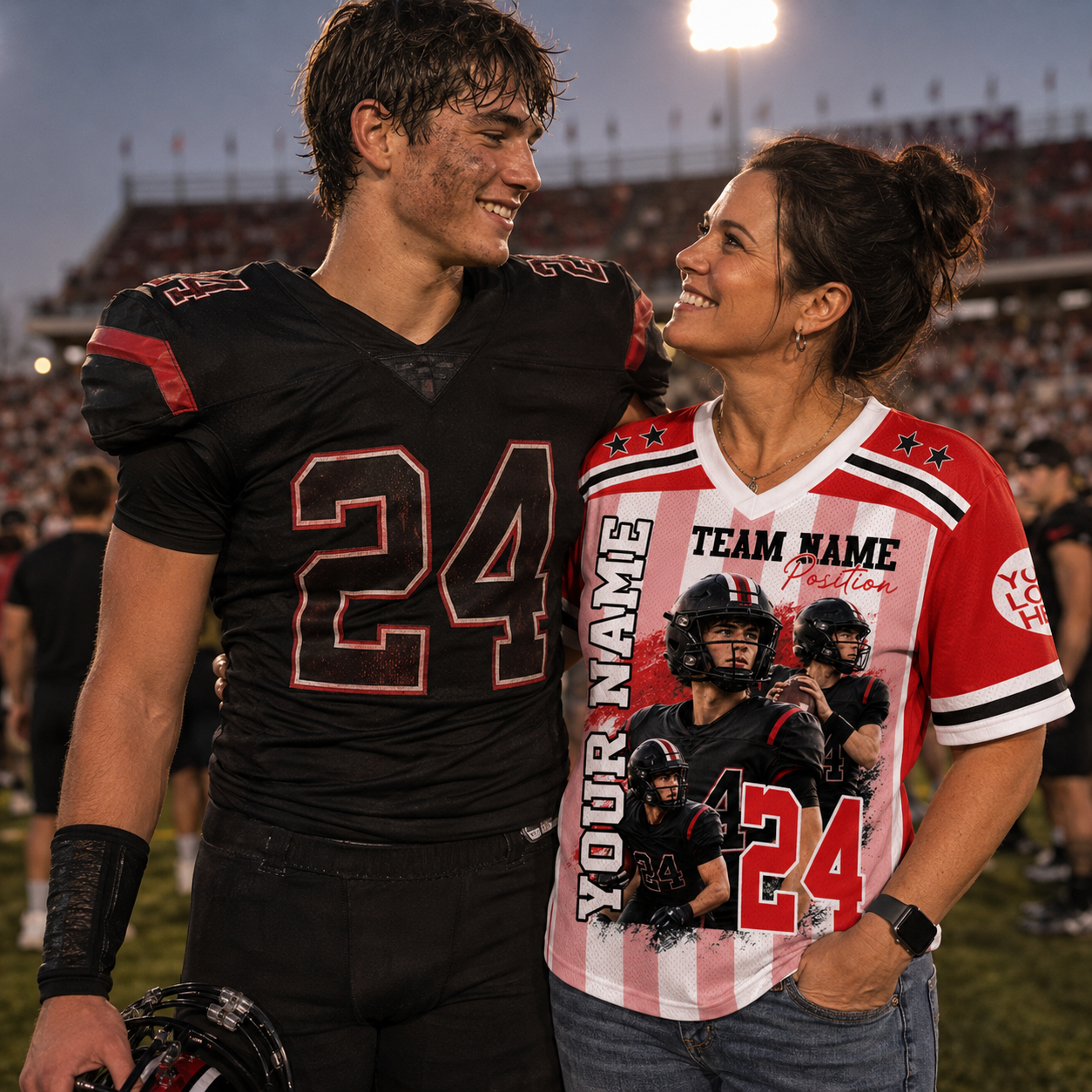 Custom American Football Photos Collage Shirt, Sport Lover Gift L0411 Pt99