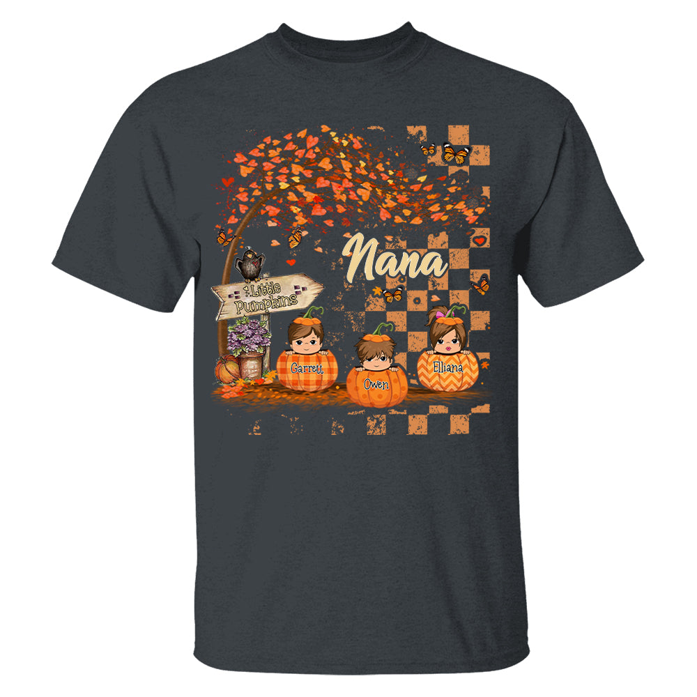 Personalized Grandma's Little Pumpkin Autumn Shirt Pt99