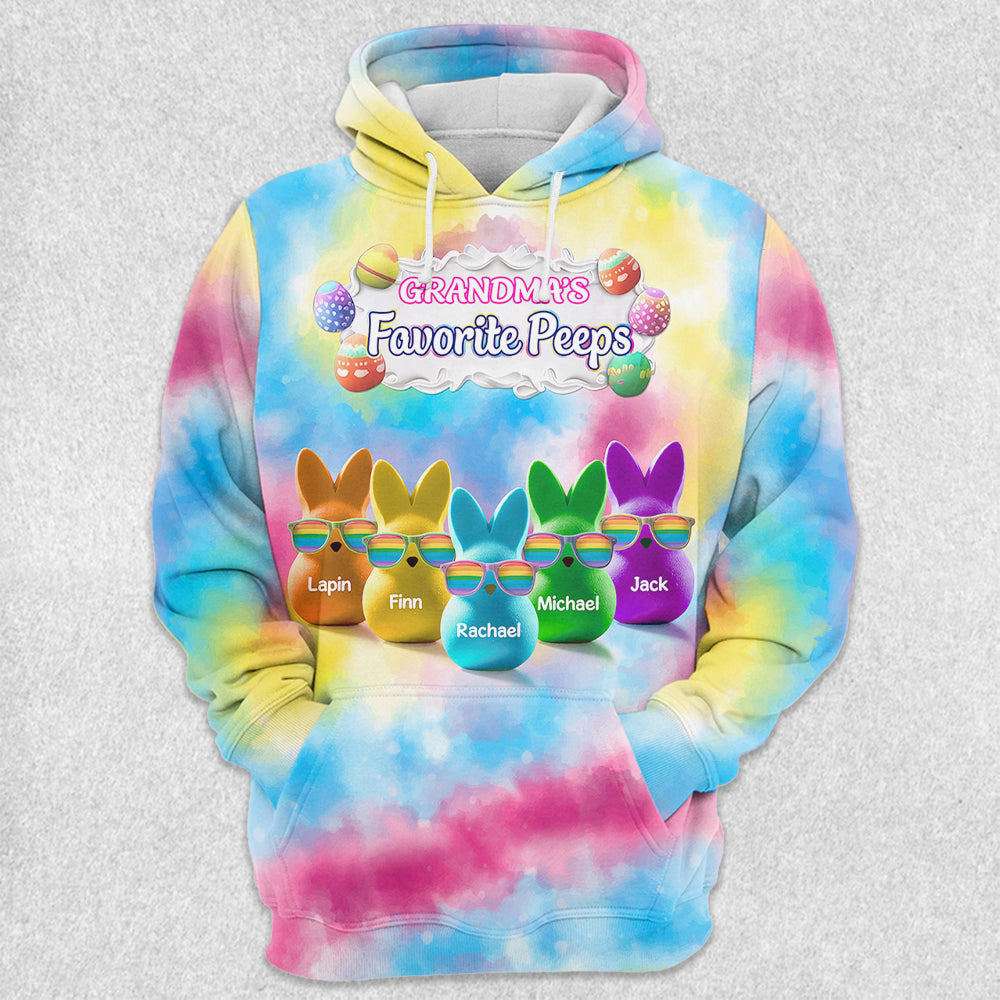 Personalized Grandma's Favorite Bunny Colorful All Over Print Shirt Tu20