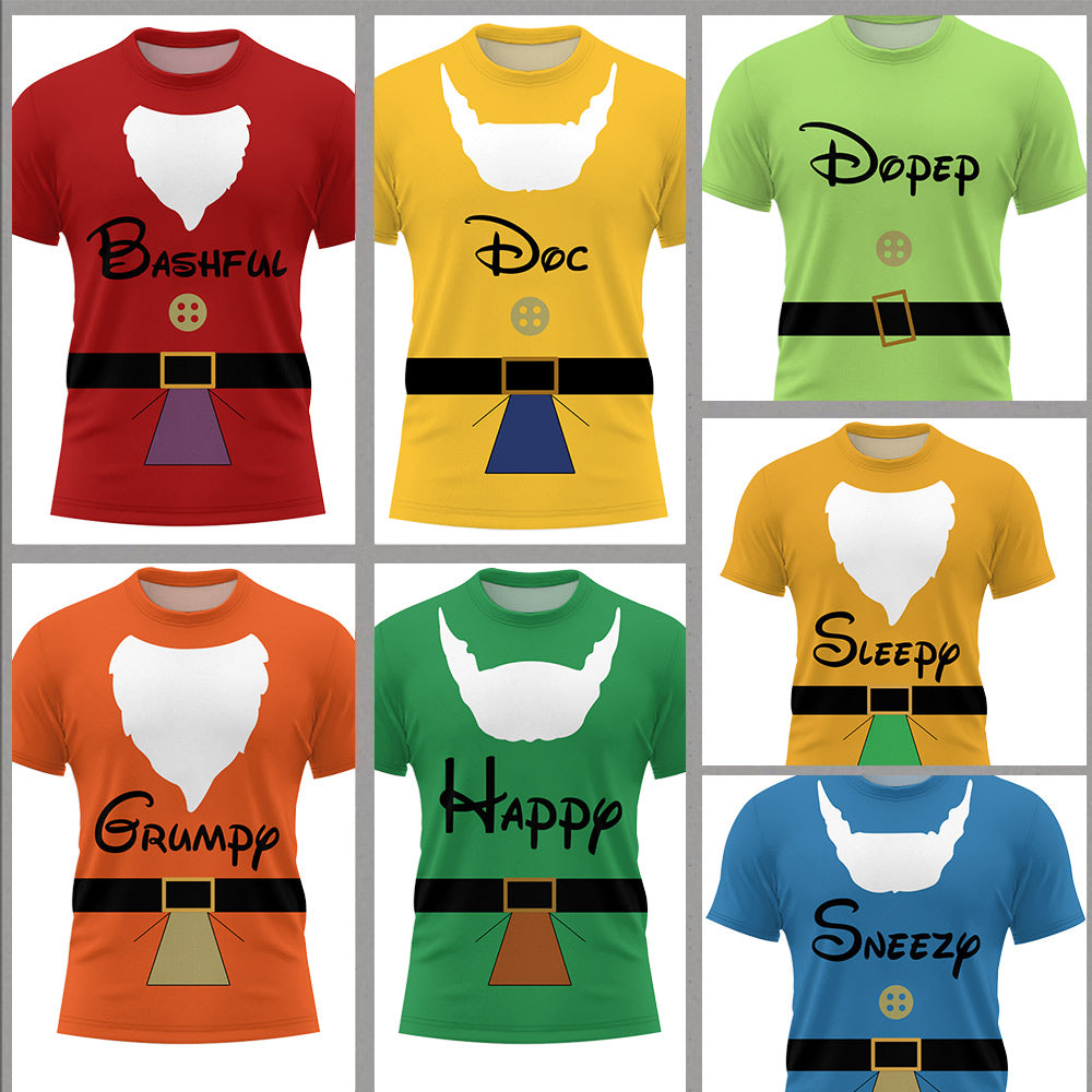 Halloween Dwarf With Beard Personalized Group Matching Shirt, Halloween Group Costume For Family, Friends, Colleagues Li29