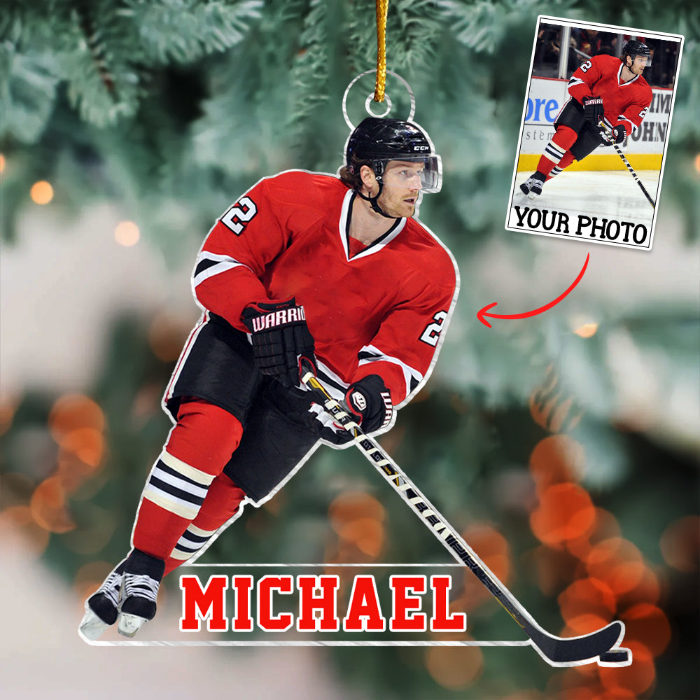 Personalized Custom Hockey Christmas Ornament, Gift for Hockey Players