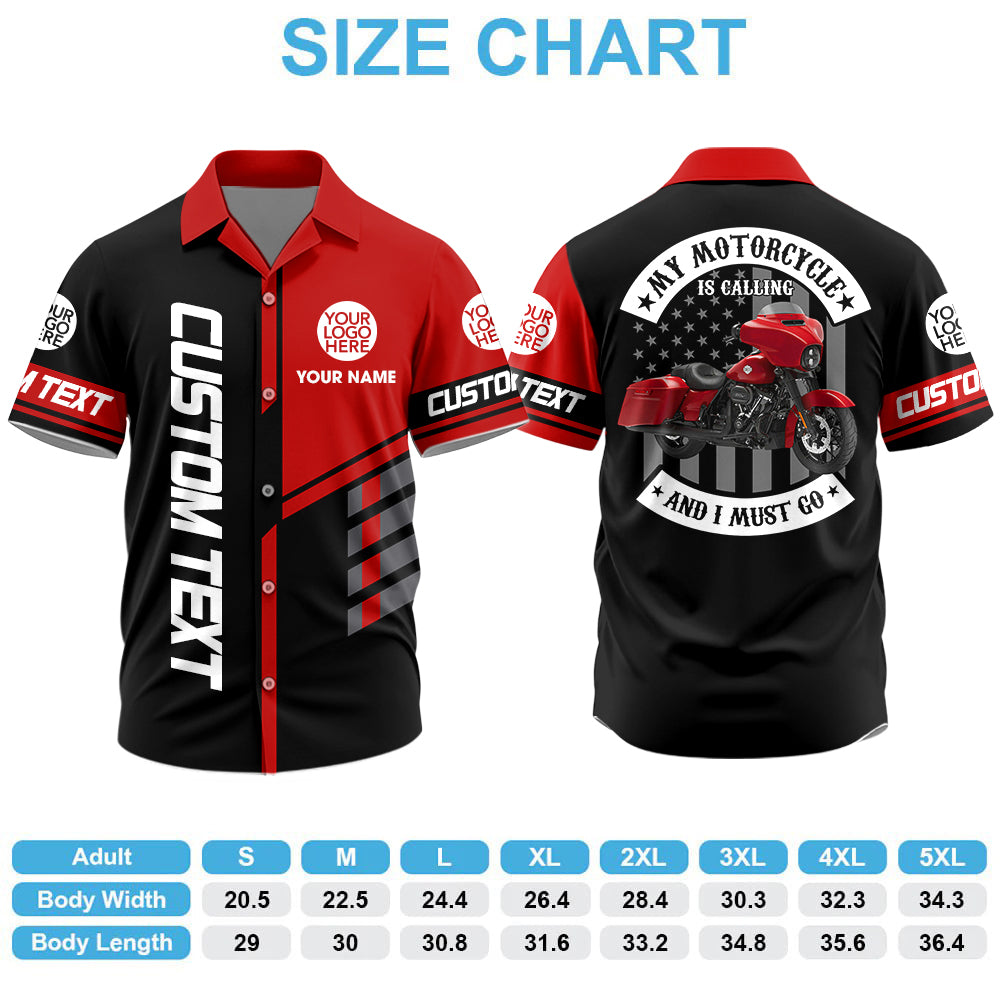 My Motorcycle Is Calling And I Must Go - Personalized Upload Vechicle Photo For Biker Hawaiian Shirt A2110