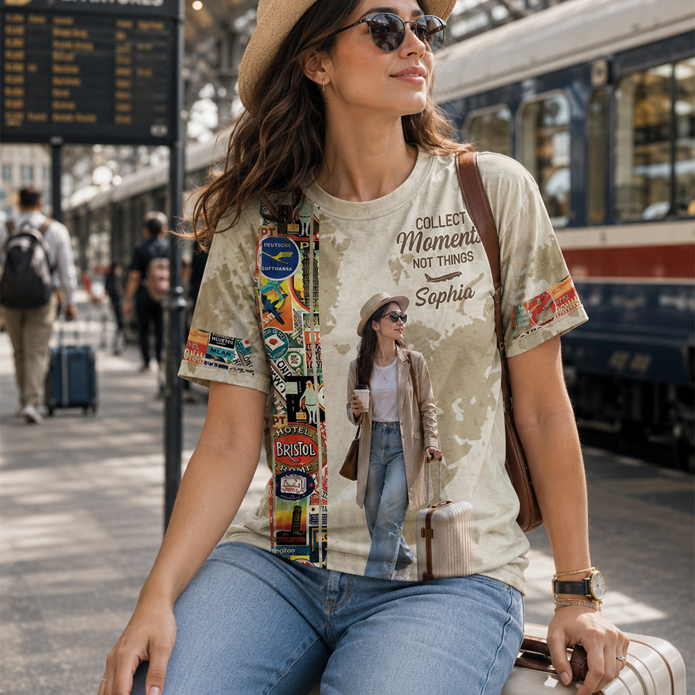 Just A Boy Who Loves Traveling – Custom Photo Vacation T-Shirt for Adventure Lovers Na02 Hv01