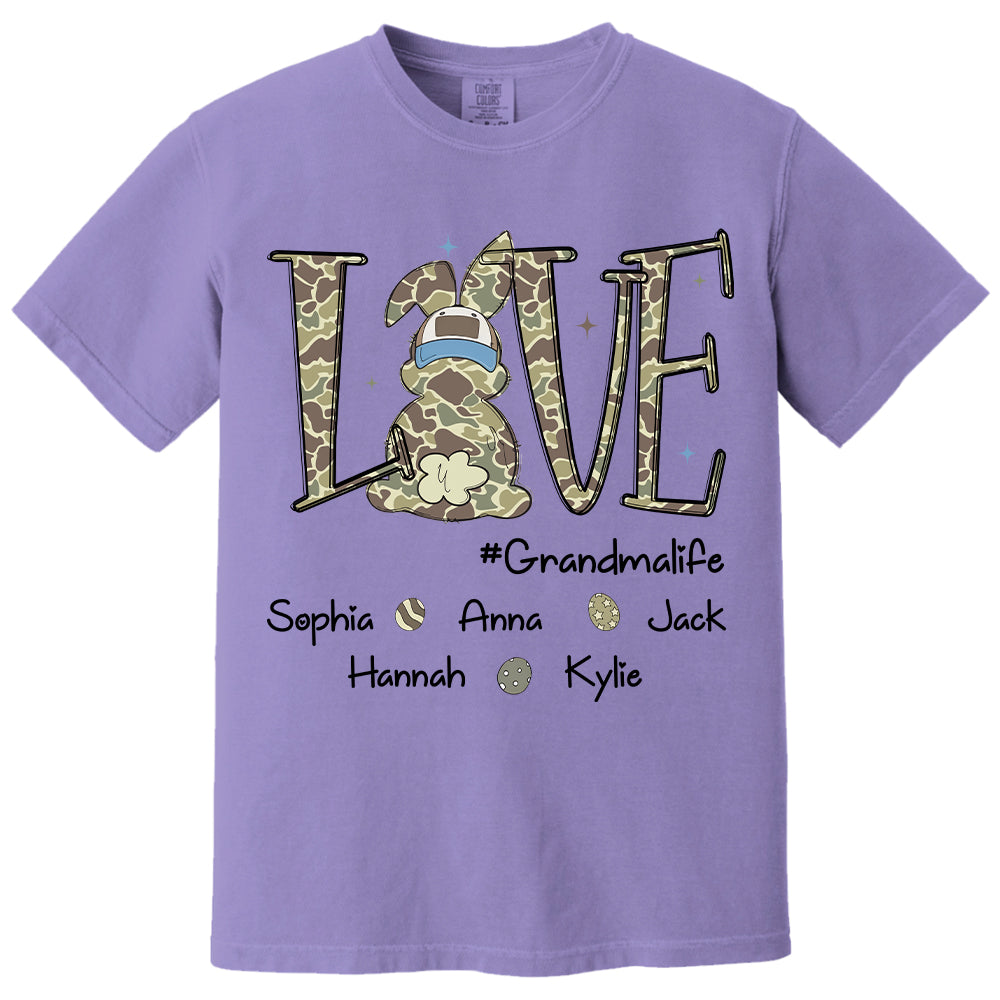 Love Grandmalife Easter Bunny T-Shirt, Custom Custom Gift For Nickname and Kids Names  T1807 Nh00