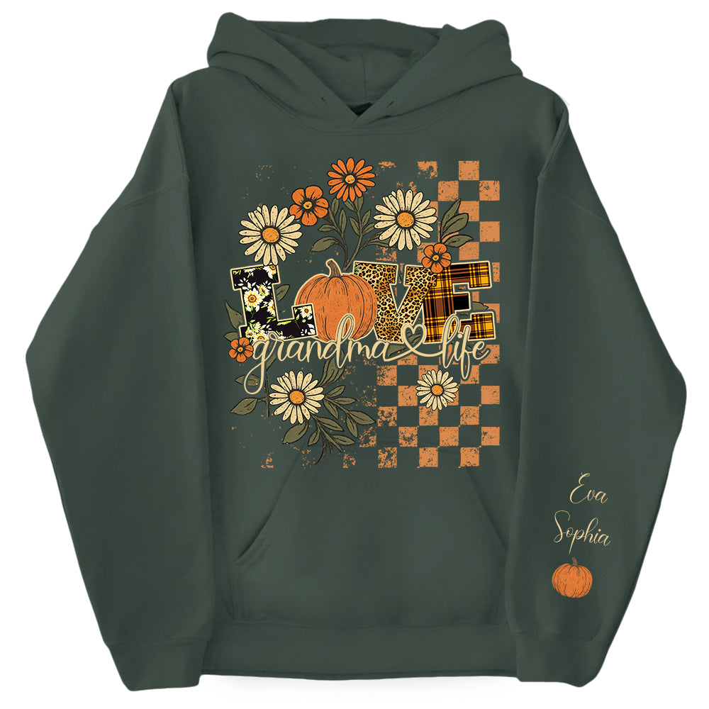 Personalized Love Grandma Life Fall Season Pumpkin Sweatshirt Pt99