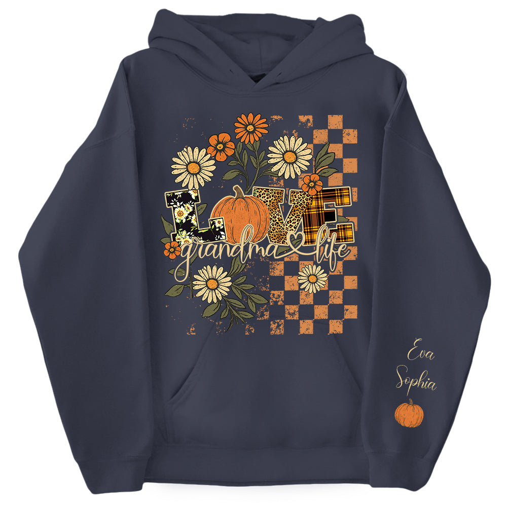 Personalized Love Grandma Life Fall Season Pumpkin Sweatshirt Pt99