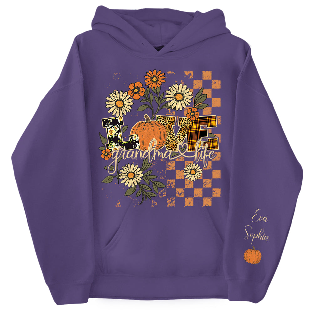 Personalized Love Grandma Life Fall Season Pumpkin Sweatshirt Pt99