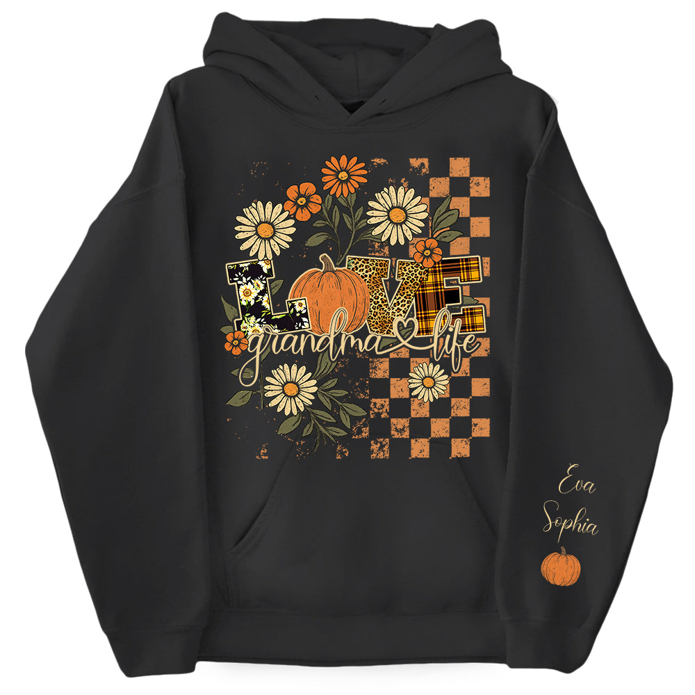 Personalized Love Grandma Life Fall Season Pumpkin Sweatshirt Pt99