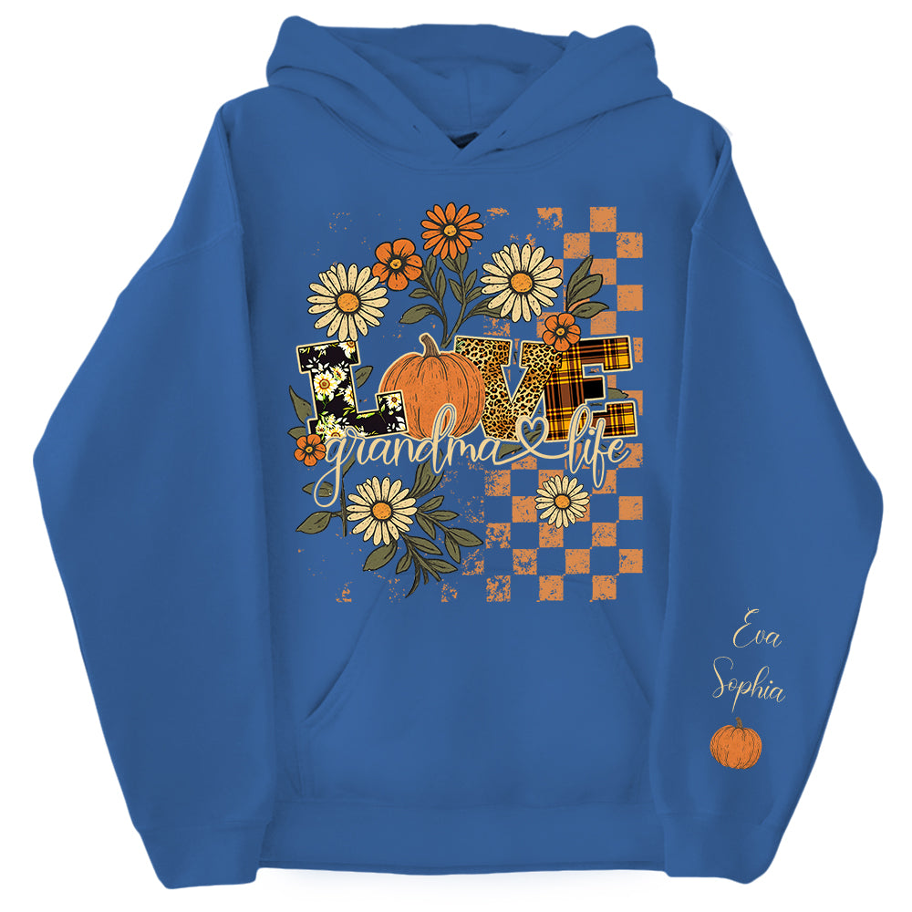 Personalized Love Grandma Life Fall Season Pumpkin Sweatshirt Pt99