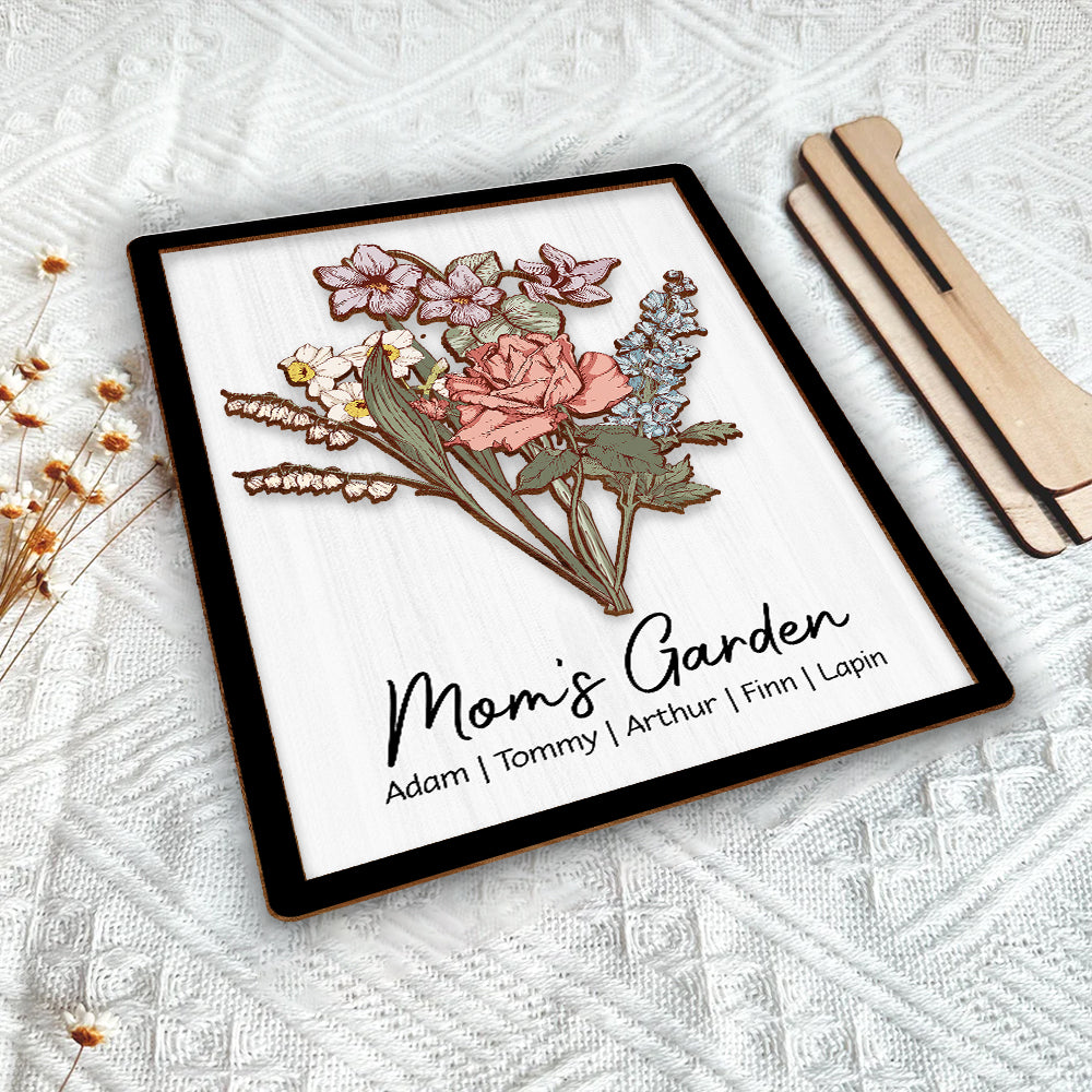 Personalized Grandma Garden 2 Layer Wooden Plaque Gift For Grandma - Mother's Day Gift - Birthday Follower Gift