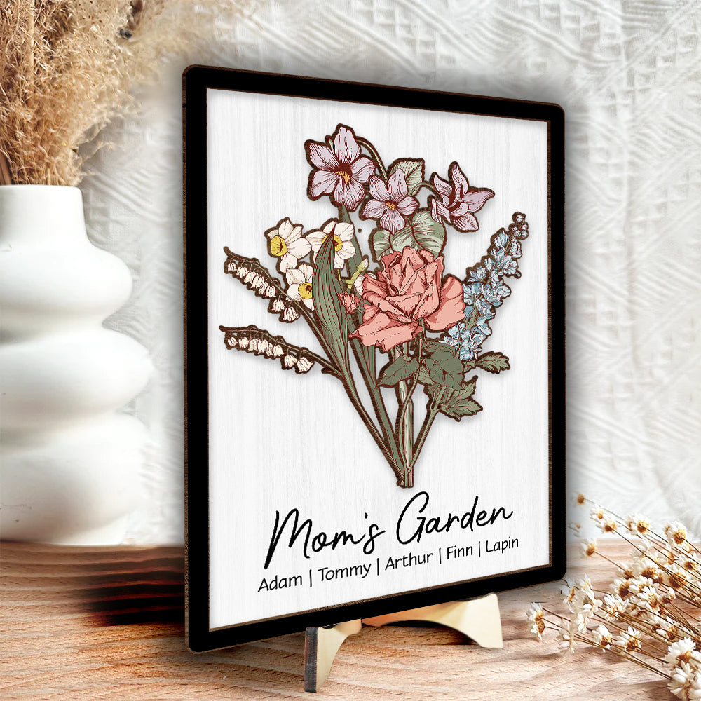 Personalized Grandma Garden 2 Layer Wooden Plaque Gift For Grandma - Mother's Day Gift - Birthday Follower Gift
