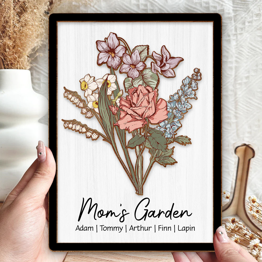 Personalized Grandma Garden 2 Layer Wooden Plaque Gift For Grandma - Mother's Day Gift - Birthday Follower Gift