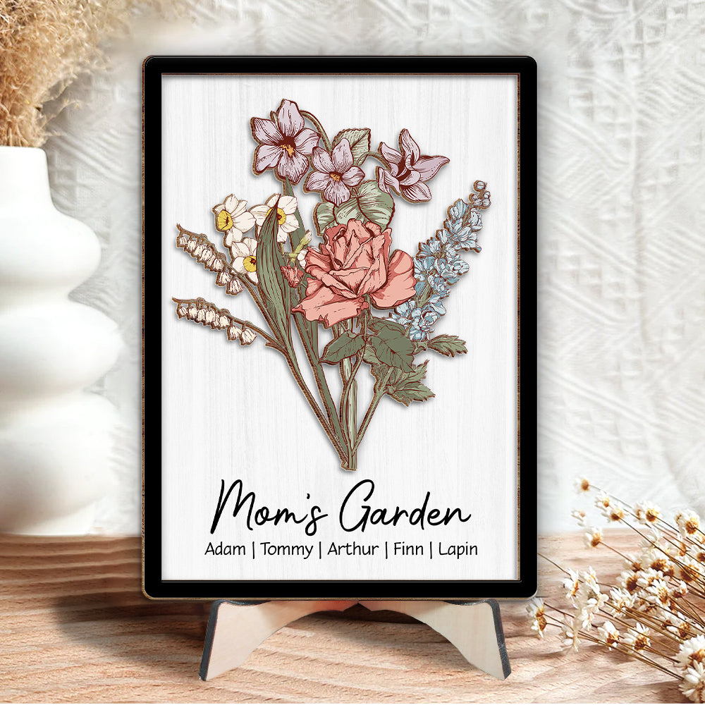 Personalized Grandma Garden 2 Layer Wooden Plaque Gift For Grandma - Mother's Day Gift - Birthday Follower Gift