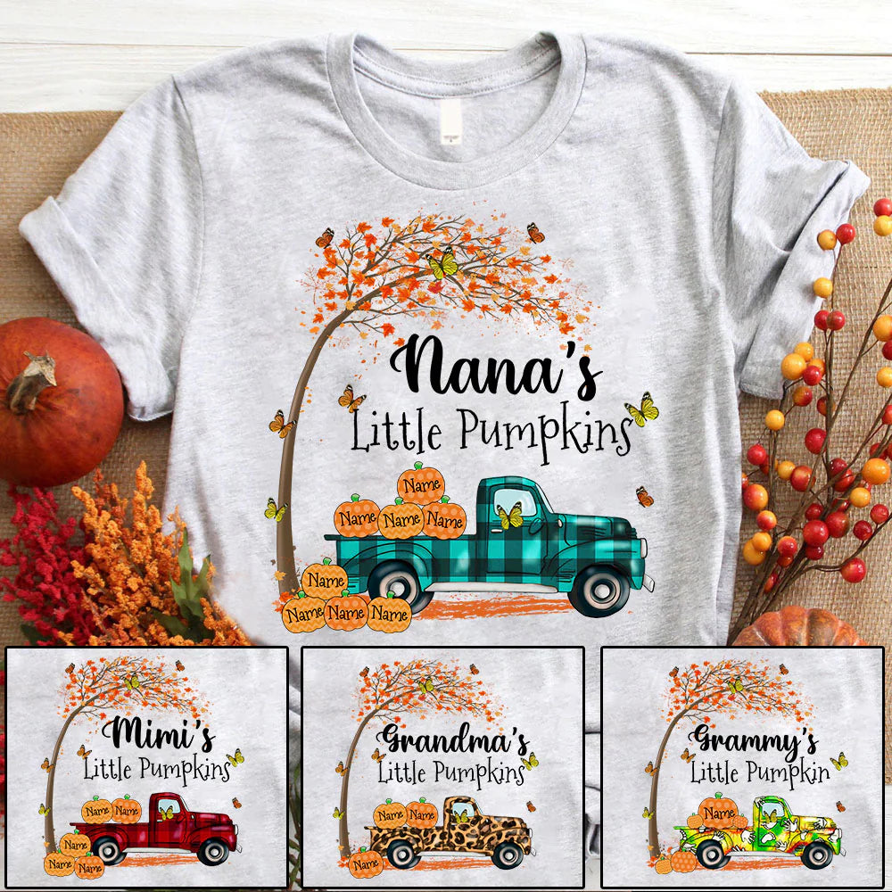 Nana's Little Pumpkins Truck Autumn Personalized Shirts