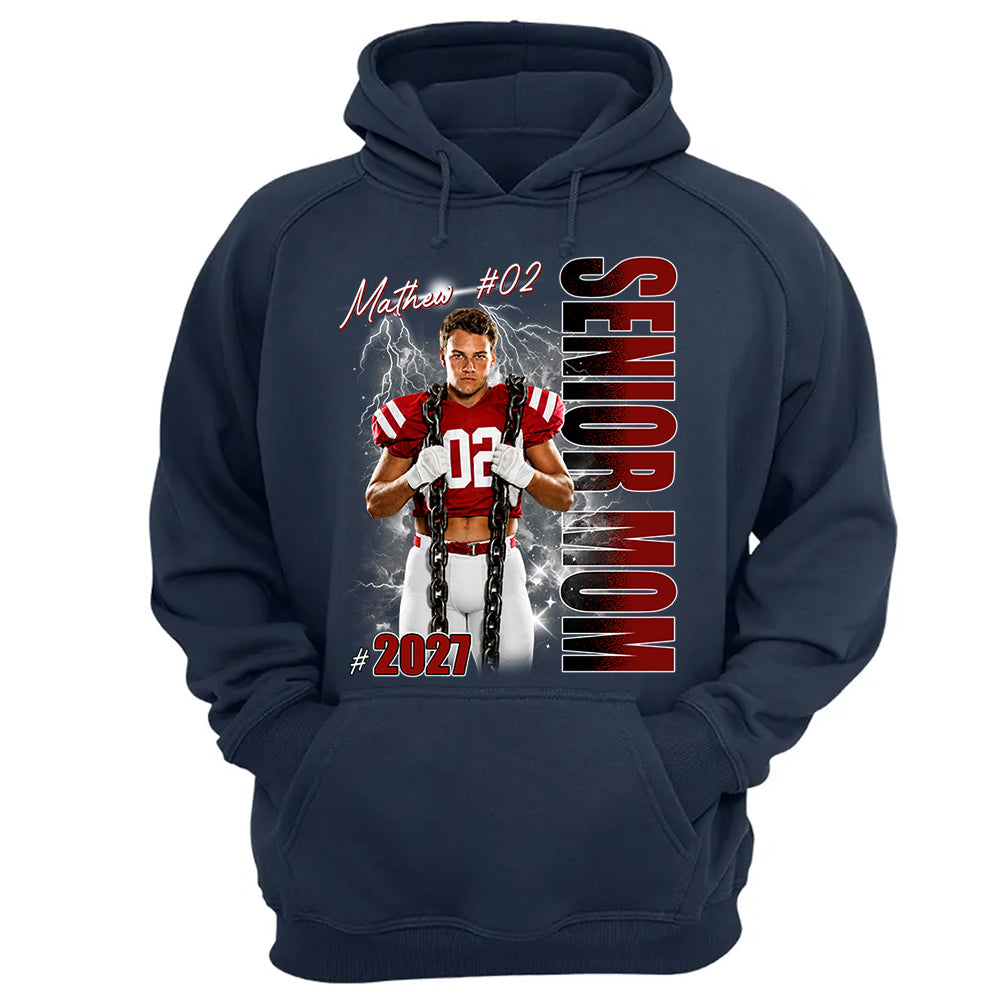 Personalized Senior Mom Shirt, Custom Photo Sports Mom Shirt For Game Day Shirt T1807 T24
