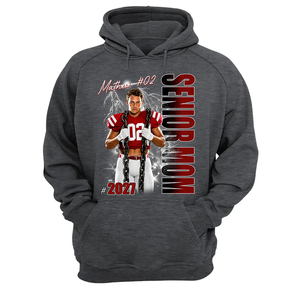 Personalized Senior Mom Shirt, Custom Photo Sports Mom Shirt For Game Day Shirt T1807 T24