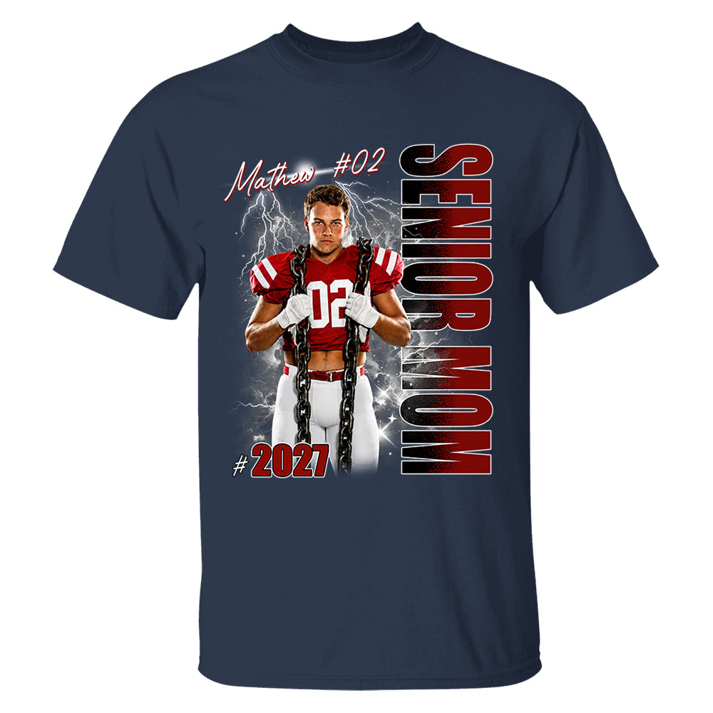 Personalized Senior Mom Shirt, Custom Photo Sports Mom Shirt For Game Day Shirt T1807 T24
