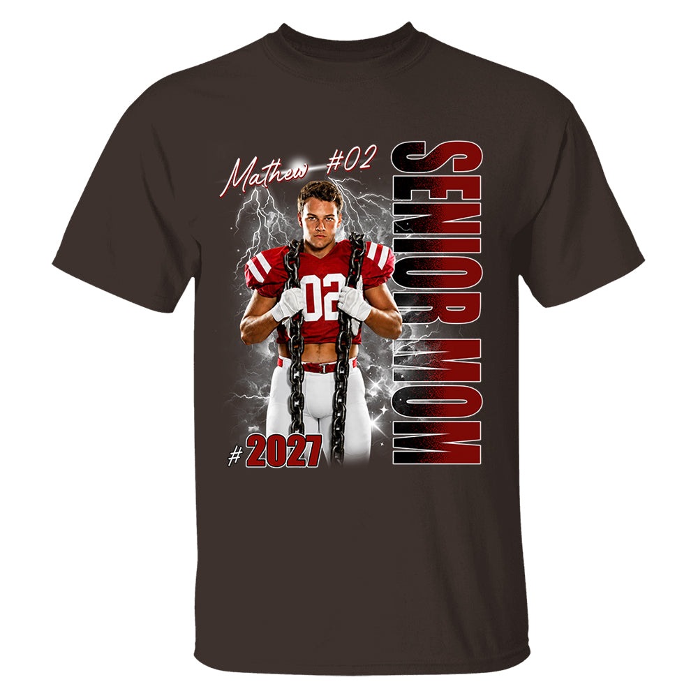 Personalized Senior Mom Shirt, Custom Photo Sports Mom Shirt For Game Day Shirt T1807 T24